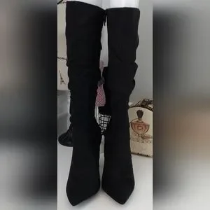 Fergalicious Shoes Fergalicious Black Nori High Heel Knee High Boots Nwob Poshmark